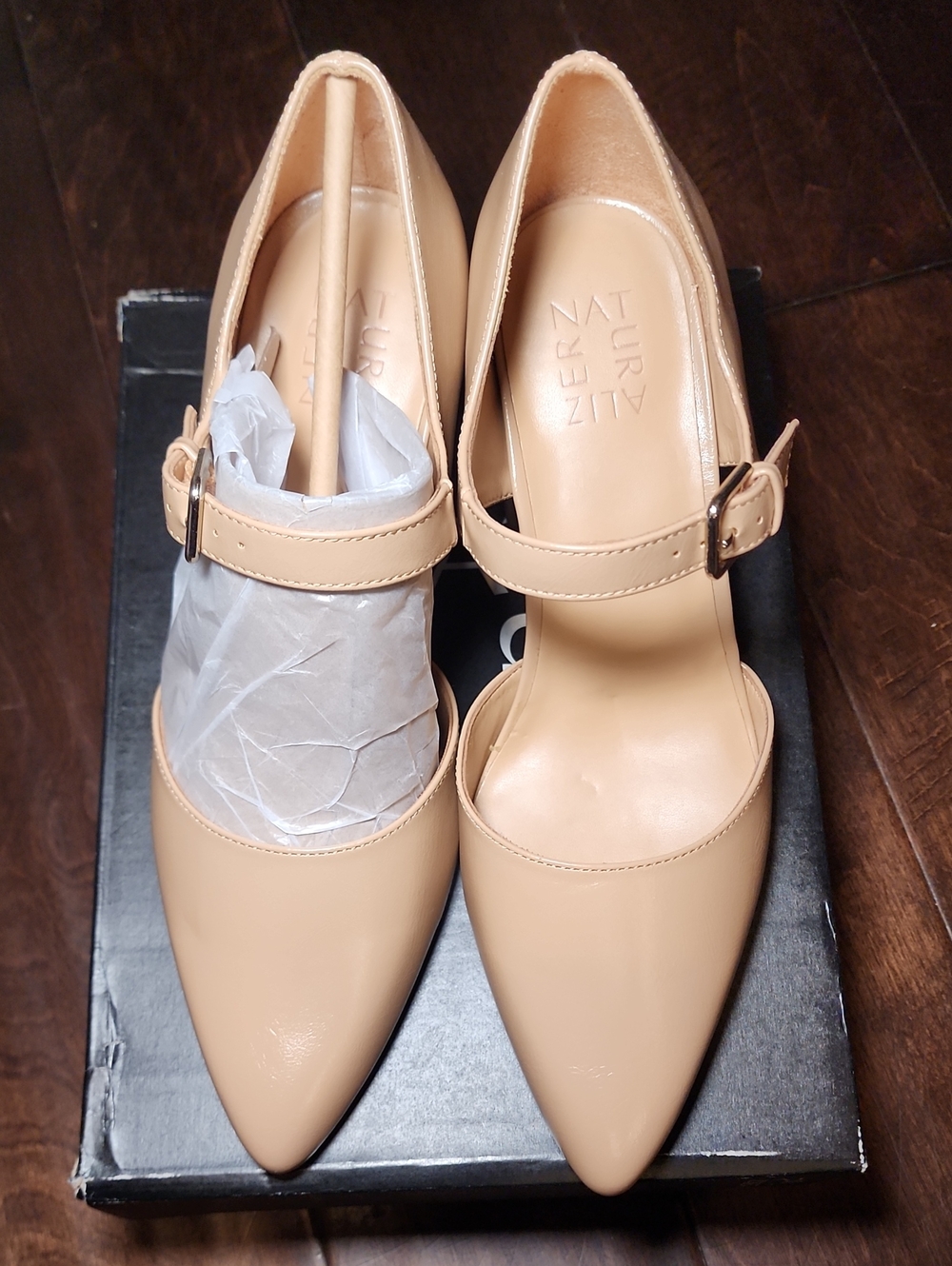 New Naturalizer Pixie Taupe Beige Mary Jane Pointed-Toe Heels, Sz. 9W